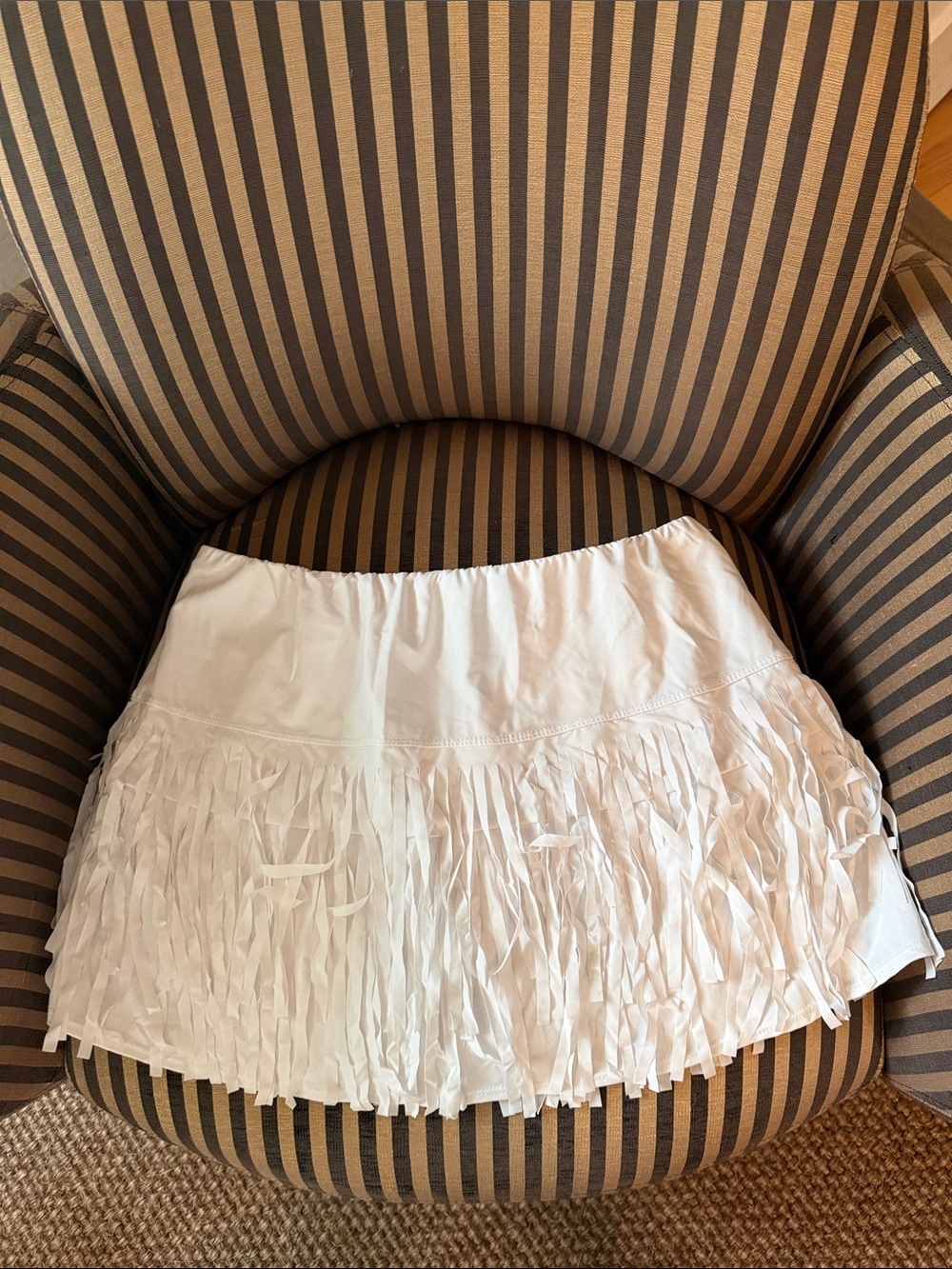 Lucky in Love White Fringe Mini Skirt